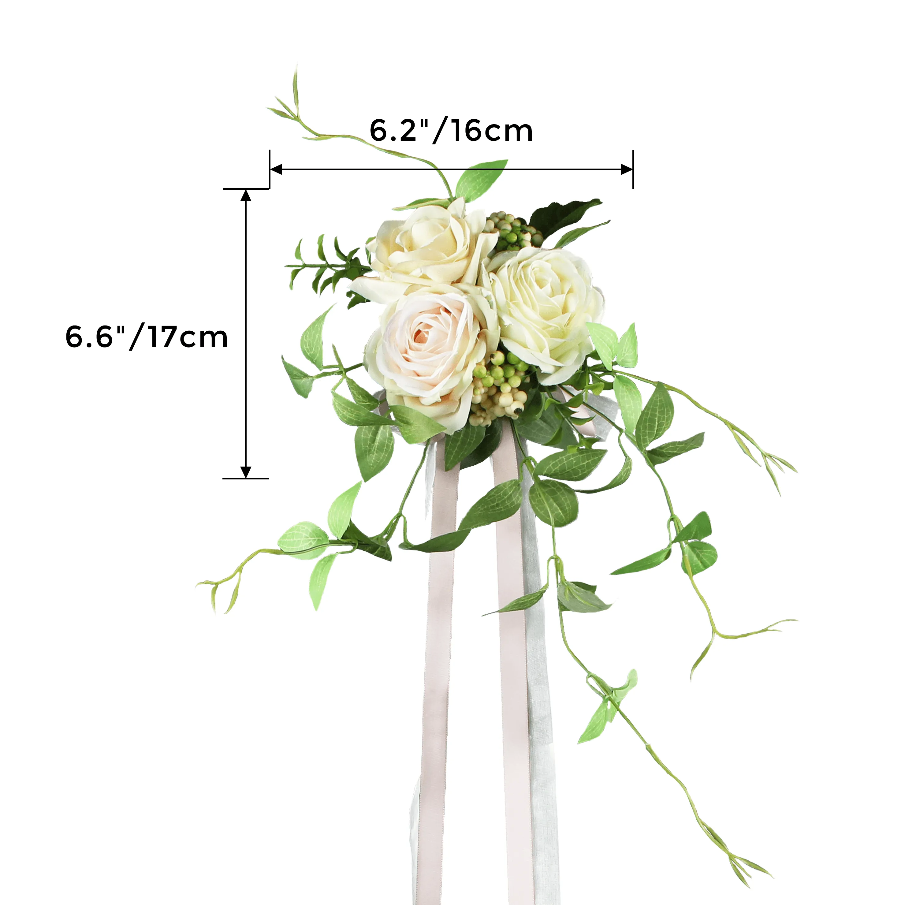 6Pcs Blush & Cream Aisle Flower Arrangement
