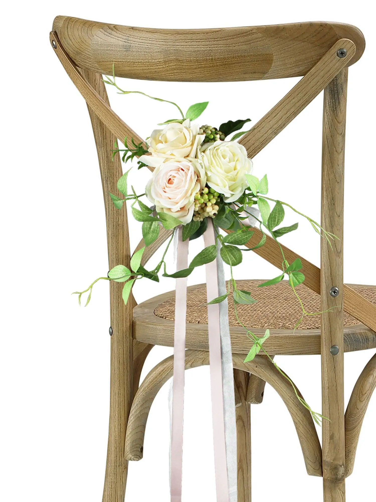 6Pcs Blush & Cream Aisle Flower Arrangement