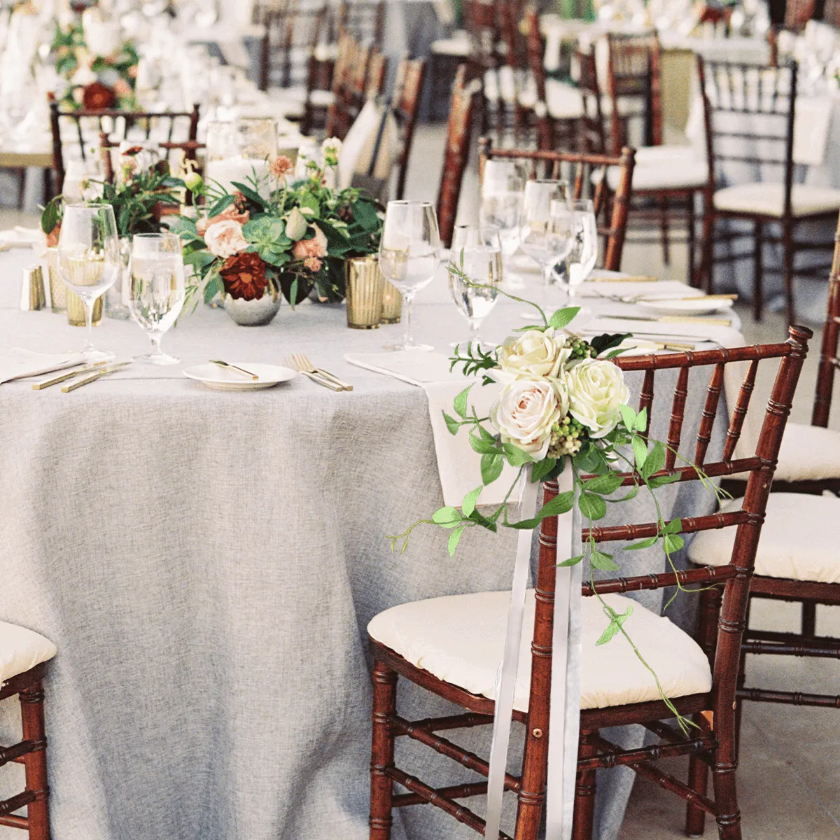 6Pcs Blush & Cream Aisle Flower Arrangement