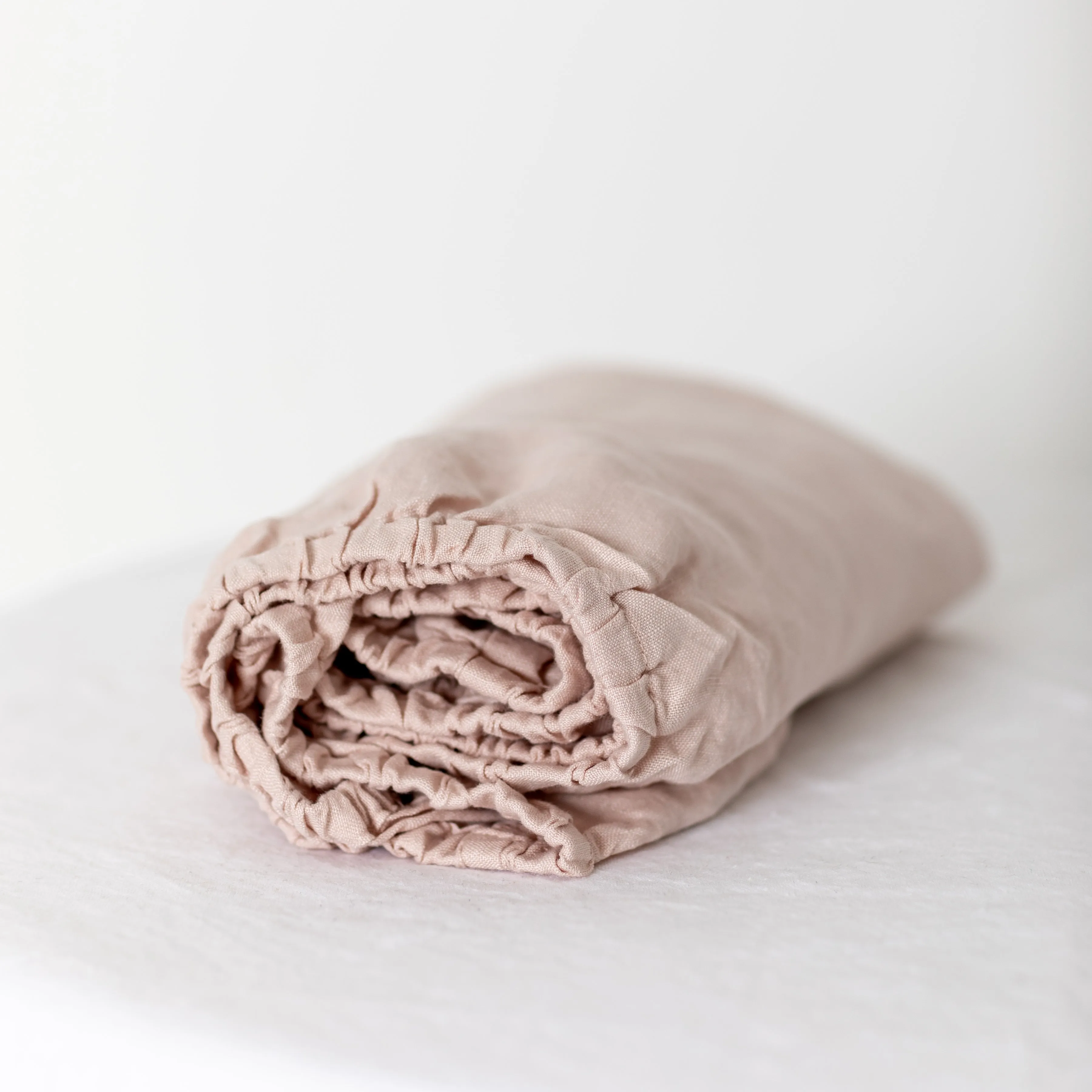Blush Pink Linen Cot/Bassinet Sheet