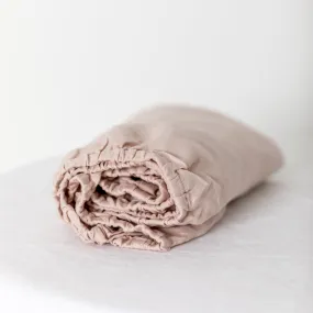 Blush Pink Linen Cot/Bassinet Sheet