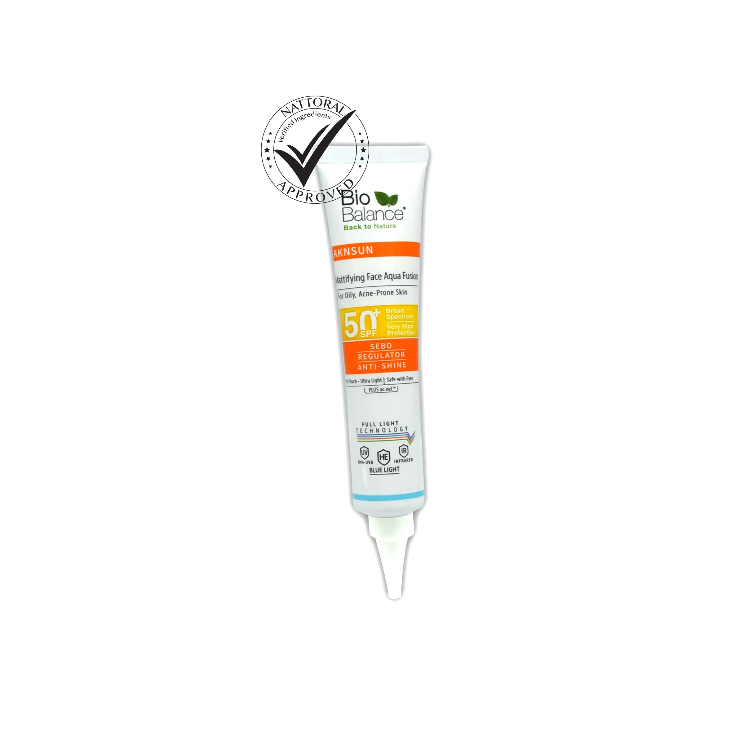 Chemical sunscreen Aknsun Mattifying Face Aqua Fusion 50  SPF- 40ml- Biobalance