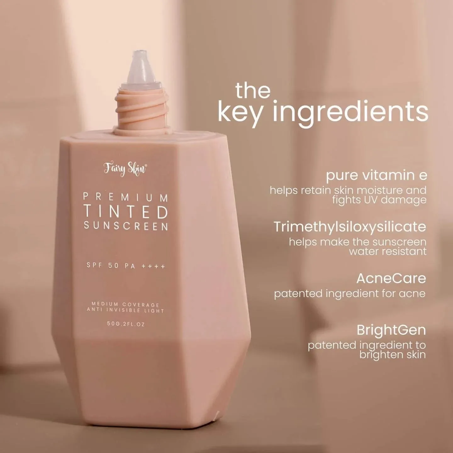 Fairy Skin Premium Tinted Sunscreen SPF50       (50gm)