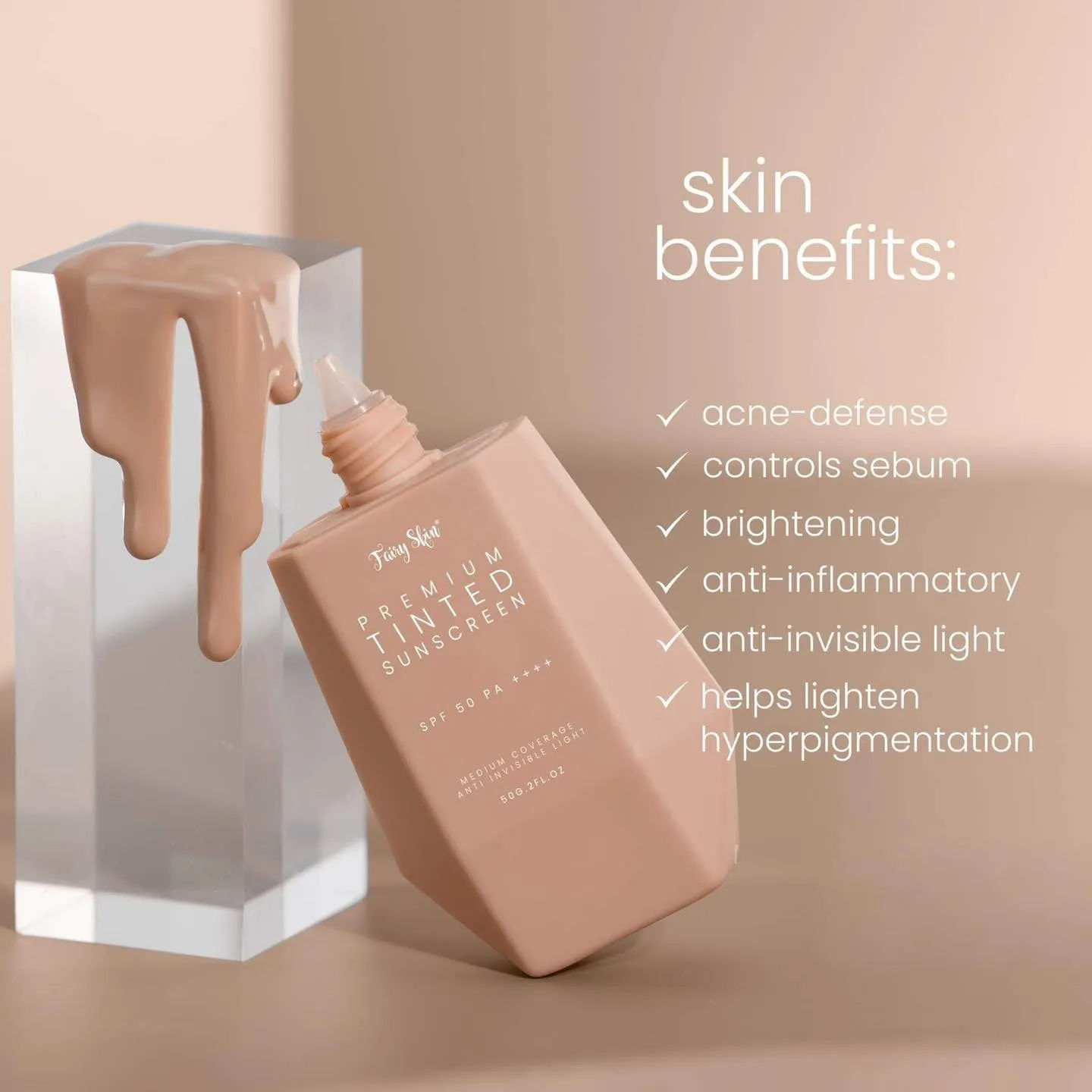 Fairy Skin Premium Tinted Sunscreen SPF50       (50gm)