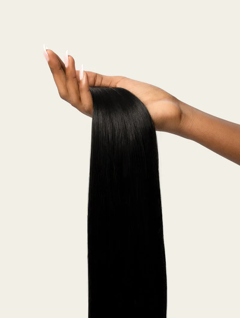 Jet Black, 20" Seamless Clip-In Hair Extensions, #1 | 180g