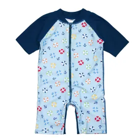 One-piece Swim Sunsuit-Light Blue Lifesaver