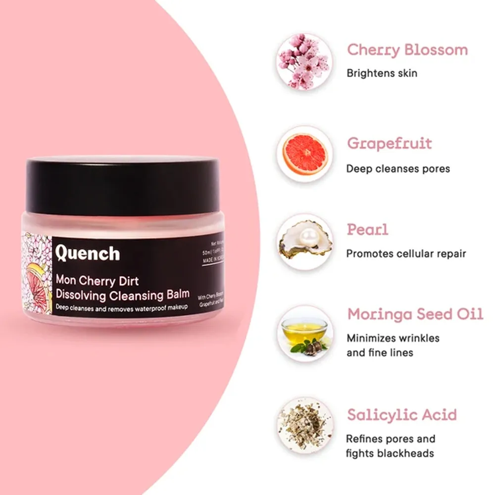 Quench Mon Cherry Dirt Dissolving Cleansing Balm, 50gm