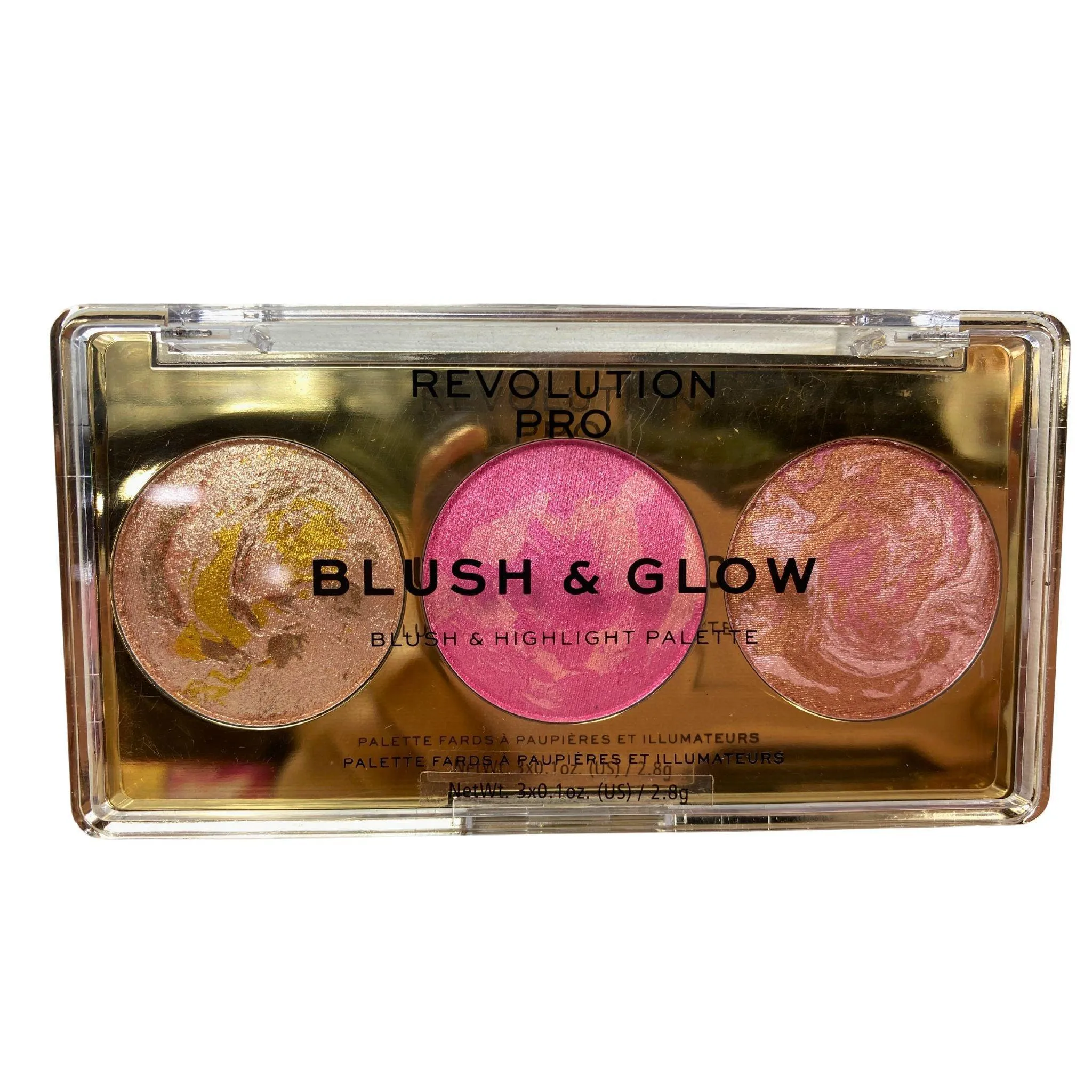Revolution Pro Blush & Glow Blush & Highlight Palette ROSE GLOW 3x0.1OZ (30 Pcs Lot)